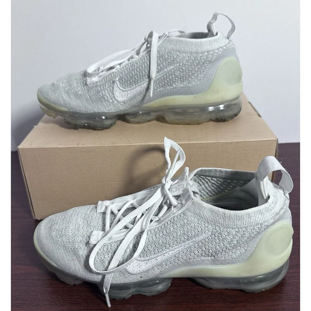 Nike Air VaporMax 2021 FK Pure Platinum White Running Shoes DC4112-100 Size 7.5